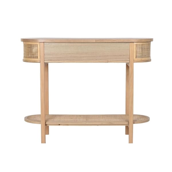 Rounded Rattan Cane Drawer Console