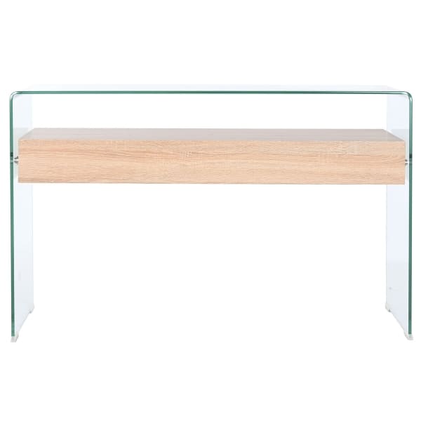 Glass and Wood Drawer Console