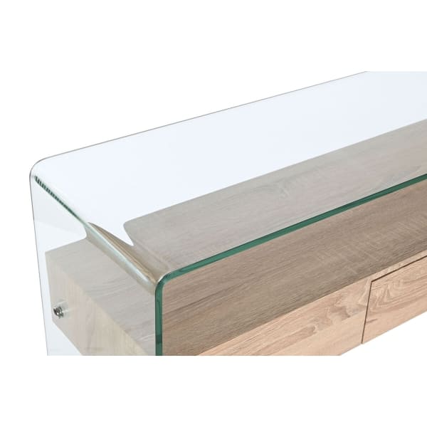 Glass and Wood Drawer Console