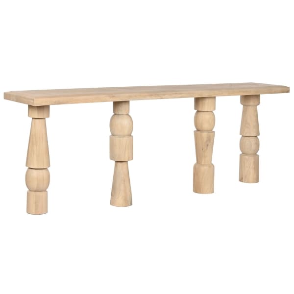 Grande Console d'entrée Atypique en Bois Sculpté