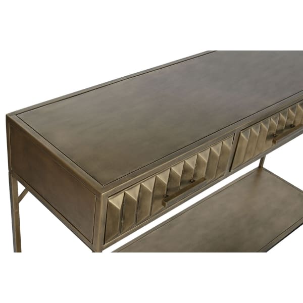 Contemporary Entrance Console in Gold Metal