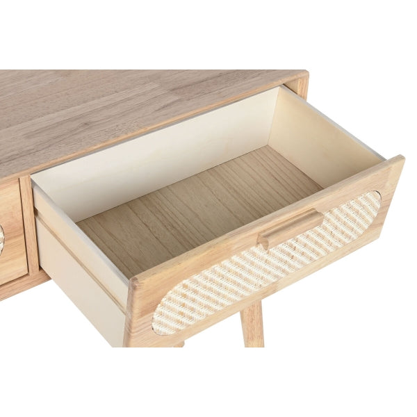 Meuble Console en Bois d'hévéa et Rotin en Cannage