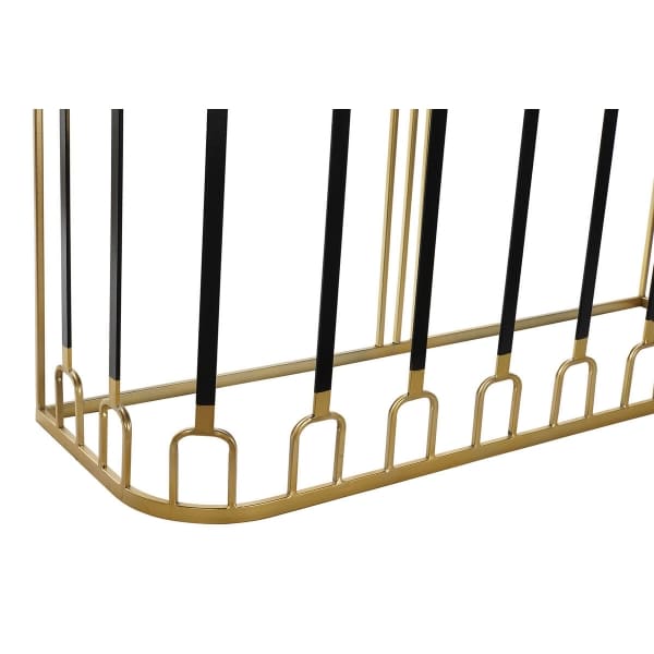 Oriental Design Entrance Console in Black Marre and Gold Metal (120 x 40 x 84 cm)