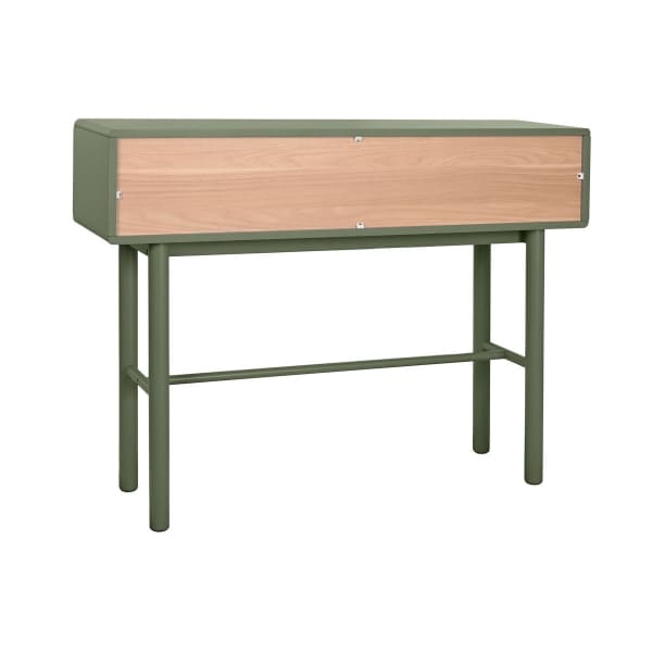 Entrance Console Military Design Wood and Green Metal