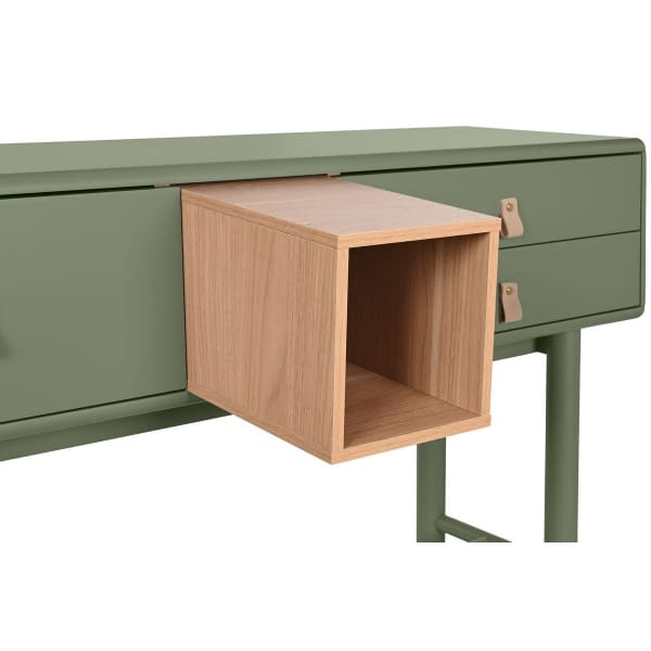 Entrance Console Military Design Wood and Green Metal