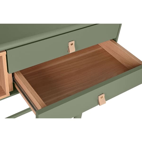 Entrance Console Military Design Wood and Green Metal