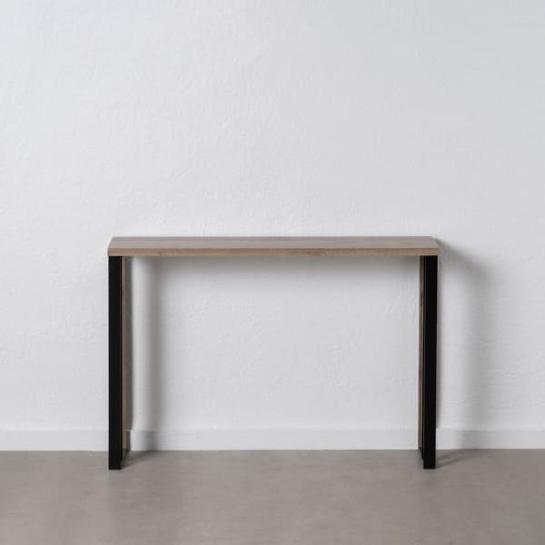 Meuble Console Moderne en Fer Noir et Bois