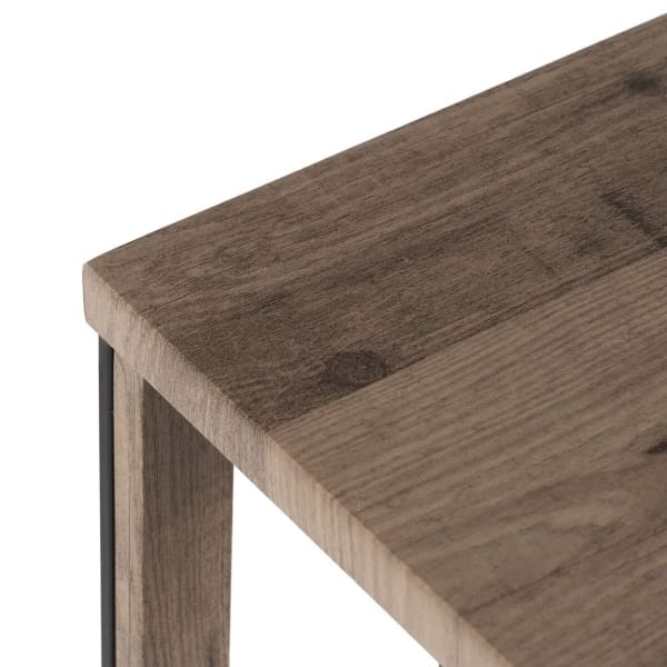 Meuble Console Moderne en Fer Noir et Bois