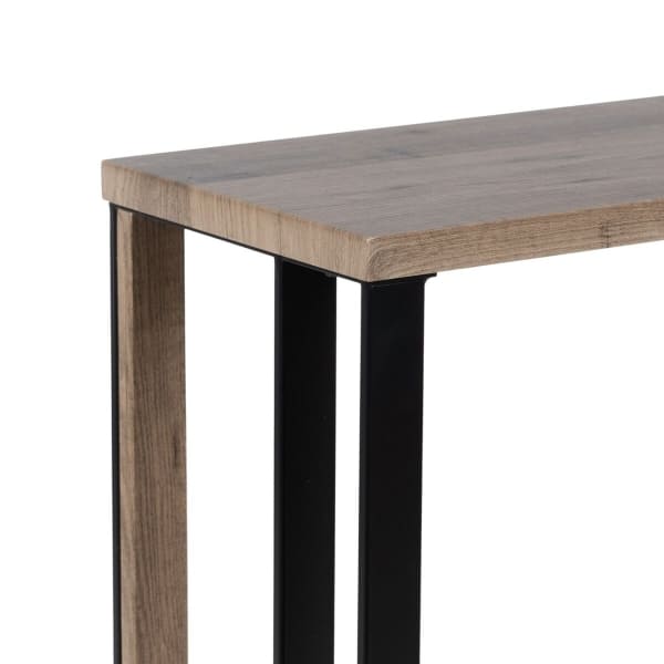 Meuble Console Moderne en Fer Noir et Bois