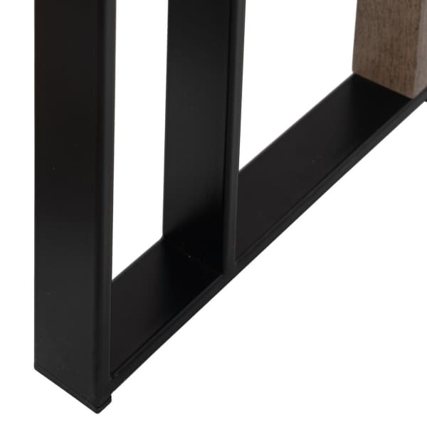 Meuble Console Moderne en Fer Noir et Bois