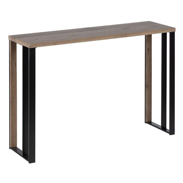 Meuble Console Moderne en Fer Noir et Bois