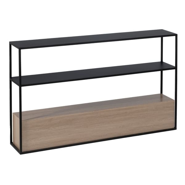 Contemporary Black and Wood Entrance Console