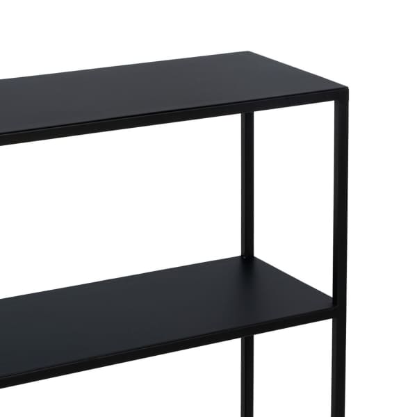 Contemporary Black and Wood Entrance Console