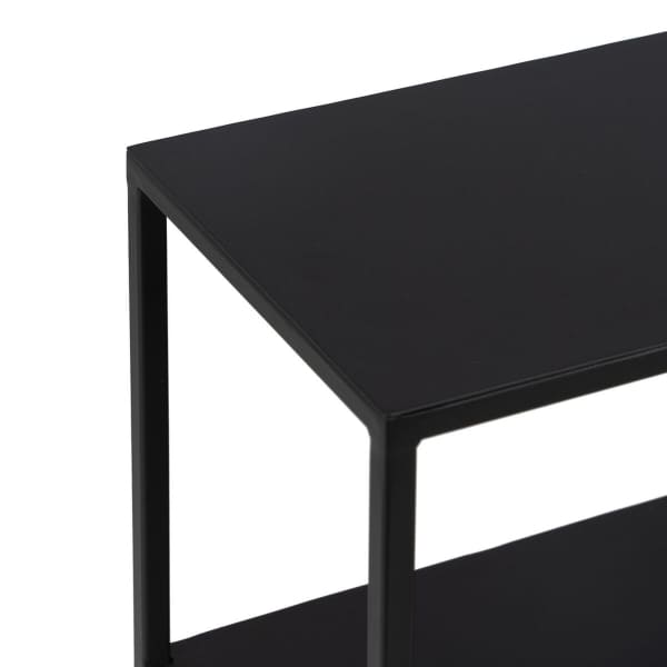 Contemporary Black and Wood Entrance Console