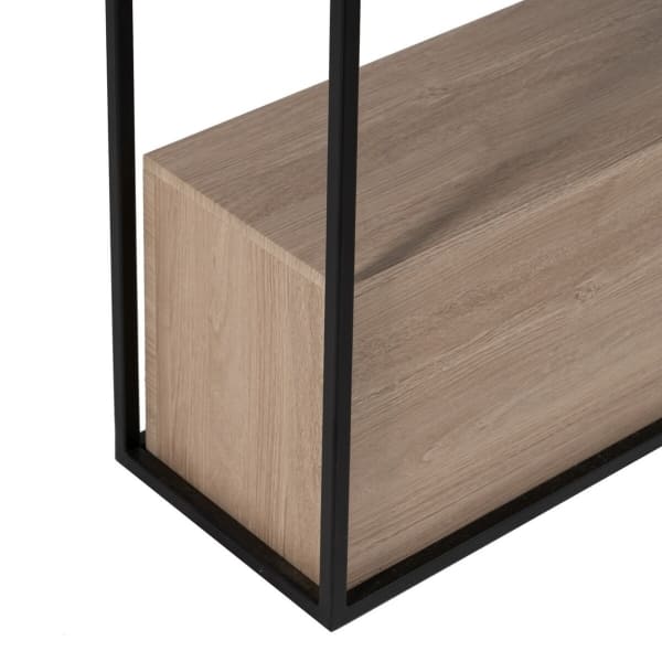 Contemporary Black and Wood Entrance Console