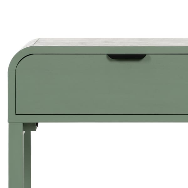 Green Pine Wood Drawer Console