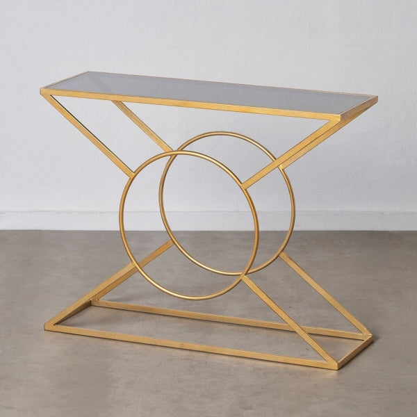 Contemporary Design Console Home Decor Glass and Gold Metal 