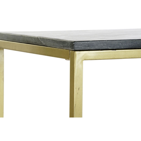 Designer Console Table in Black Marble and Gold Metal Home Decor