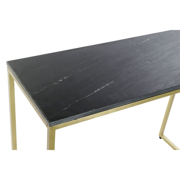 Designer Console Table in Black Marble and Gold Metal Home Decor