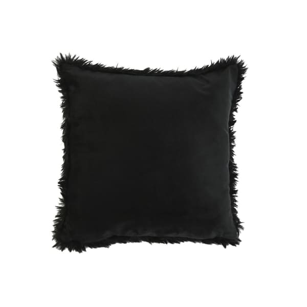 Coussin Fourrure Synthétique Noir