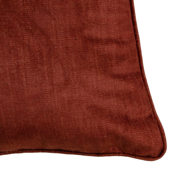 Dark Red Velvet Denim Effect Cushion Home Decor