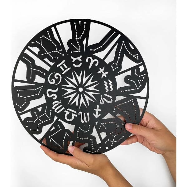 Wall Decoration Zodiac Symbols in Black Steel