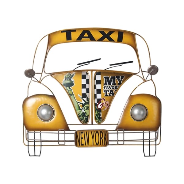 Décoration Murale Taxi Jaune New-York en Métal (5 x 45 x 49 cm)