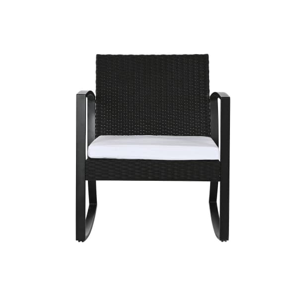 Petit Salon de Jardin avec Fauteuils Basculants Noir