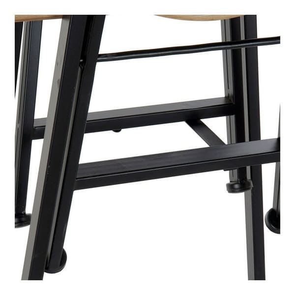 Ensemble Table et 4 tabourets Repliables en Bois et Métal Noir, Design Loft