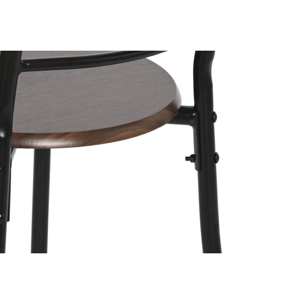 Conjunto de Mesa Plegable + 4 Sillas en Madera y Metal Negro Home Decor