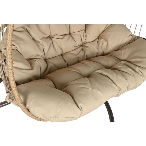 Fauteuil de Jardin Suspendu pour 2 Personnes Rotin Marron et Brun