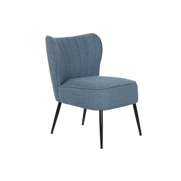 Fauteuil Scandinave Rembourré Bleu Métal