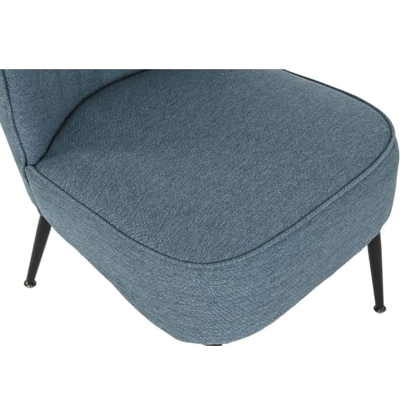 Fauteuil Scandinave Rembourré Bleu Métal