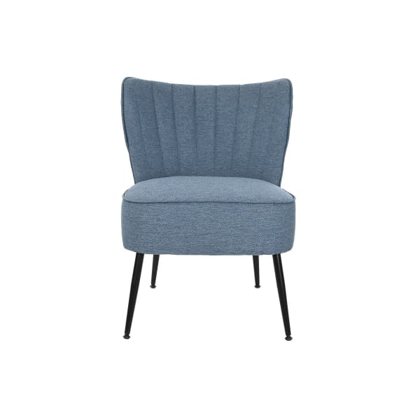 Fauteuil Scandinave Rembourré Bleu Métal