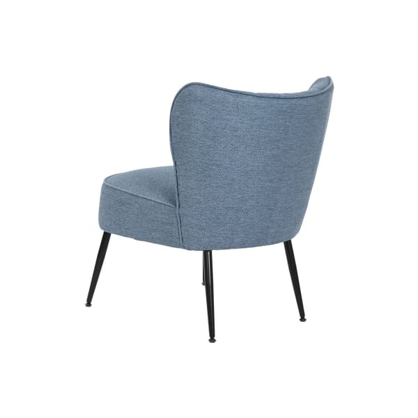 Fauteuil Scandinave Rembourré Bleu Métal