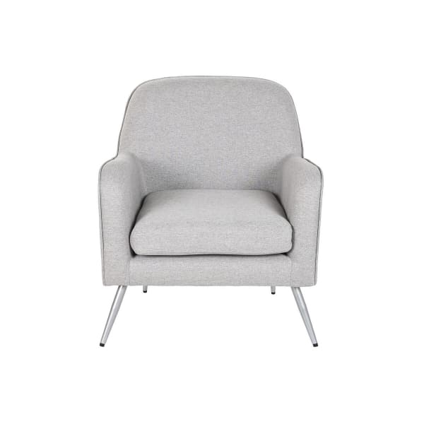 Fauteuil Moderne en Tissu gris et  Métal Argenté (71 x 68 x 81 cm)