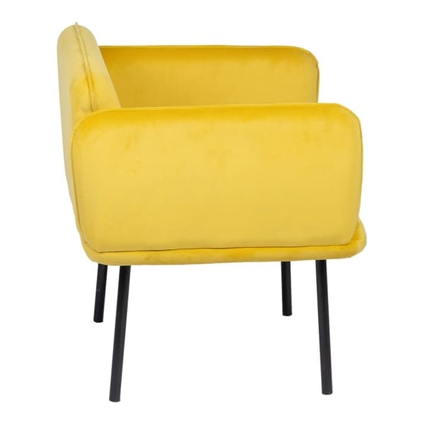 Fauteuil Design Velours Jaune