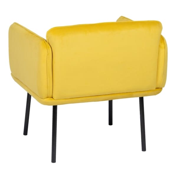 Fauteuil Design Velours Jaune