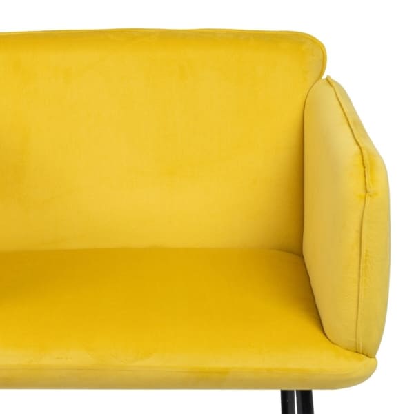 Fauteuil Design Velours Jaune