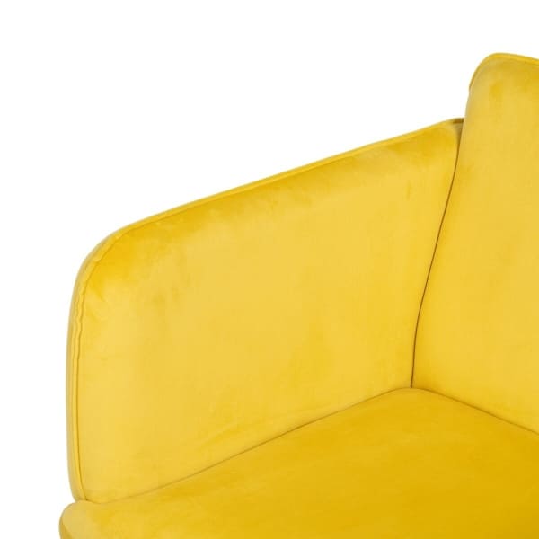 Fauteuil Design Velours Jaune