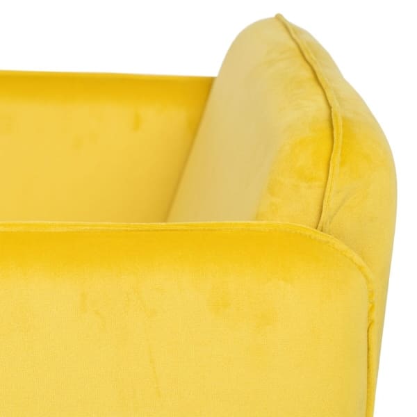 Fauteuil Design Velours Jaune