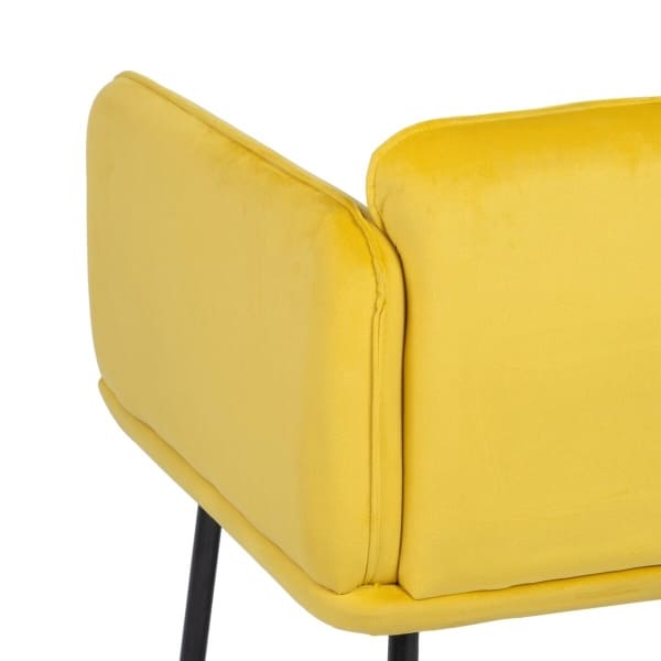 Fauteuil Design Velours Jaune