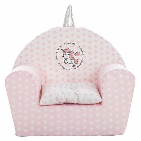 Fauteuil pour Enfant Licorne et Etoiles Rose (44 x 34 x 53 cm)