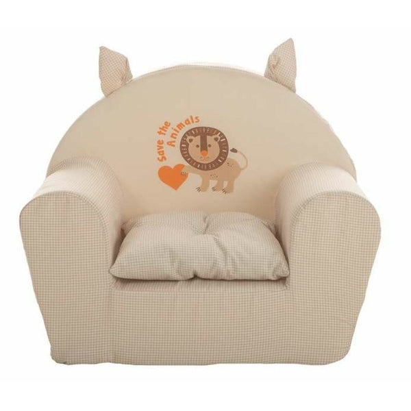 Fauteuil pour Enfant Imprimé Lion Beige ( 44 x 34 x 53 cm)