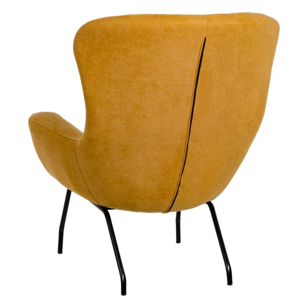 Sillón contemporáneo con respaldo alto amarillo mostaza y negro