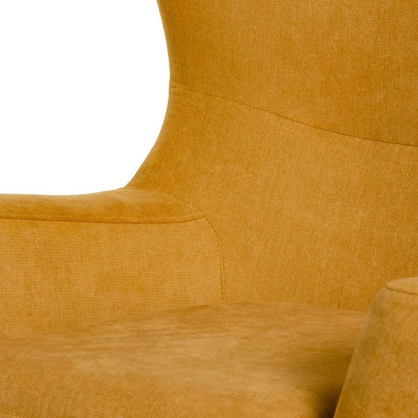 Sillón contemporáneo con respaldo alto amarillo mostaza y negro