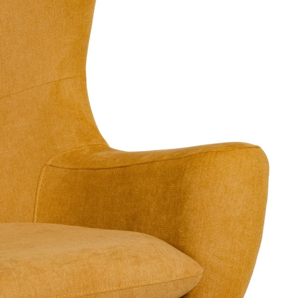 Sillón contemporáneo con respaldo alto amarillo mostaza y negro