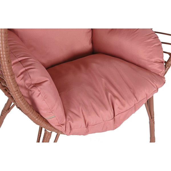 Fauteuil de Jardin Design Oeuf sur Pieds en Rotin Couleur Terracotta Home Decor (90 x 65 x 151 cm)