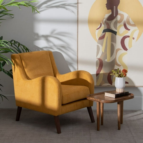 Fauteuil Design Africain Home Decor Jaune Moutarde - Ajoutez une touche d'élégance africaine à votre intérieur