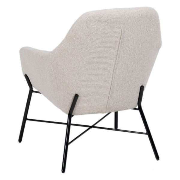 Fauteuil Design Contemporain Home Decor Beige et Métal Noir